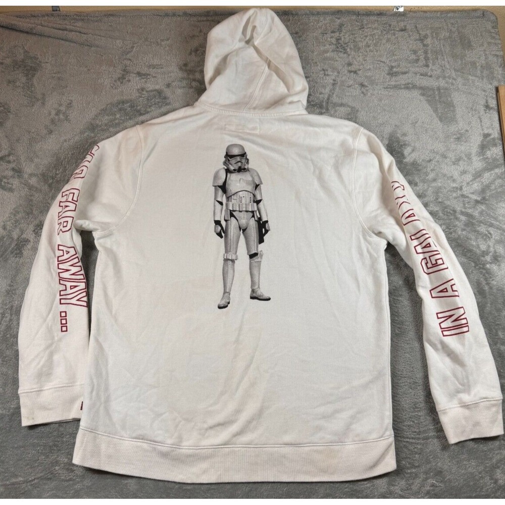 Levis x Star Wars Stormtrooper Hoodie Mens XXL White Graphic Pullover Sweatshirt
